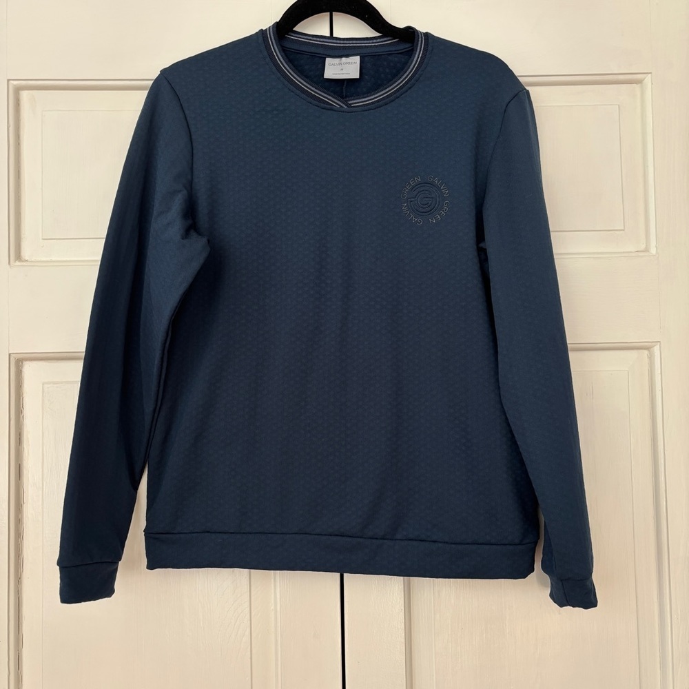 Galvin Green Navy Blue Pullover Stretch Athletic Golf Sweatshirt‎ Size Medium